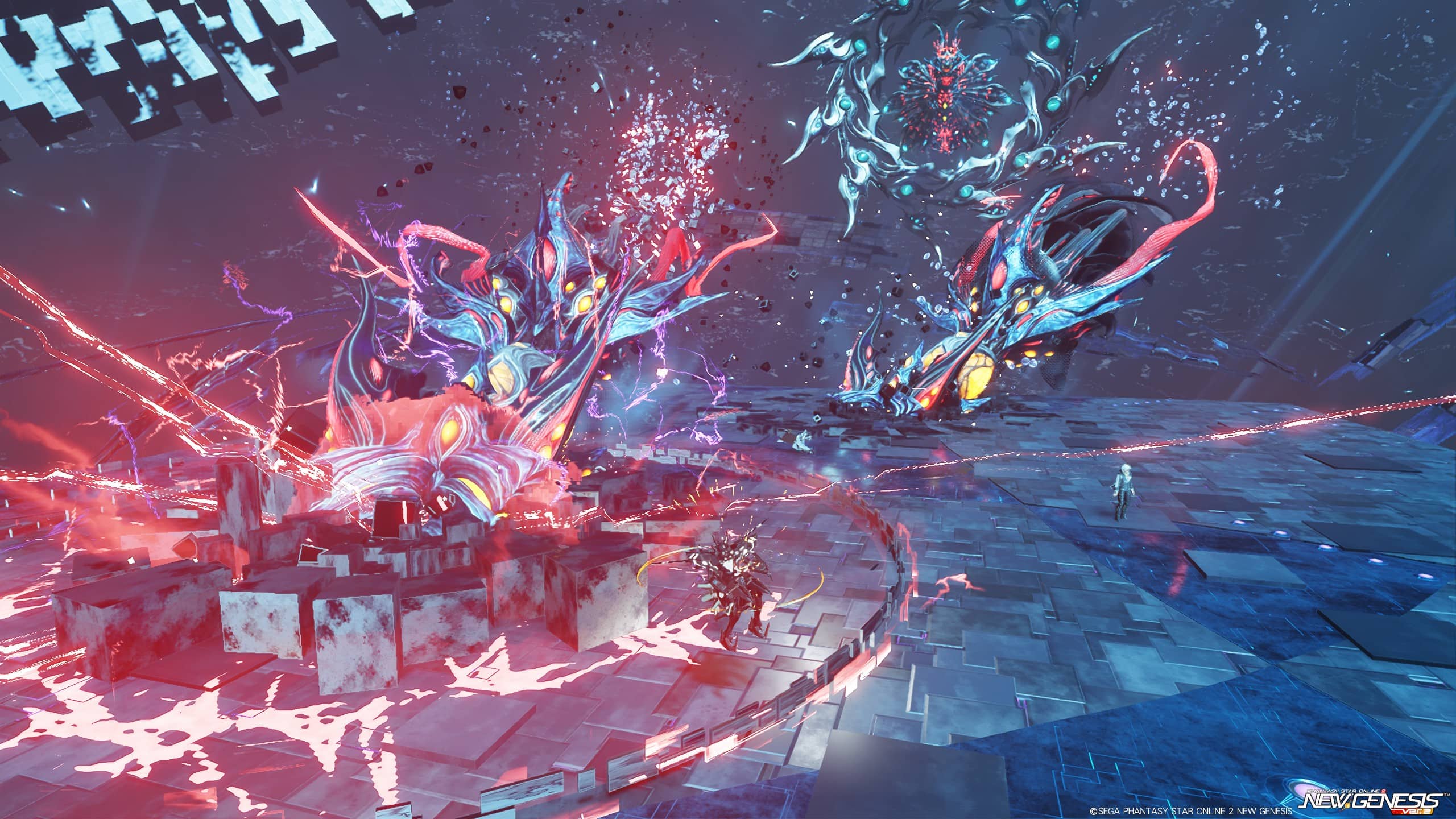 DFヴァエル第1形態_攻撃可能になったらどちらかのコアに攻撃。WB優先（イカみたいな見た目、はねる）