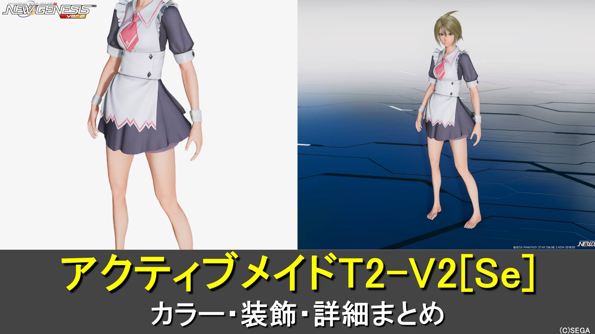 PSO2NGS】アクティブメイドT2-V2[Se]のカラー・装飾の詳細 