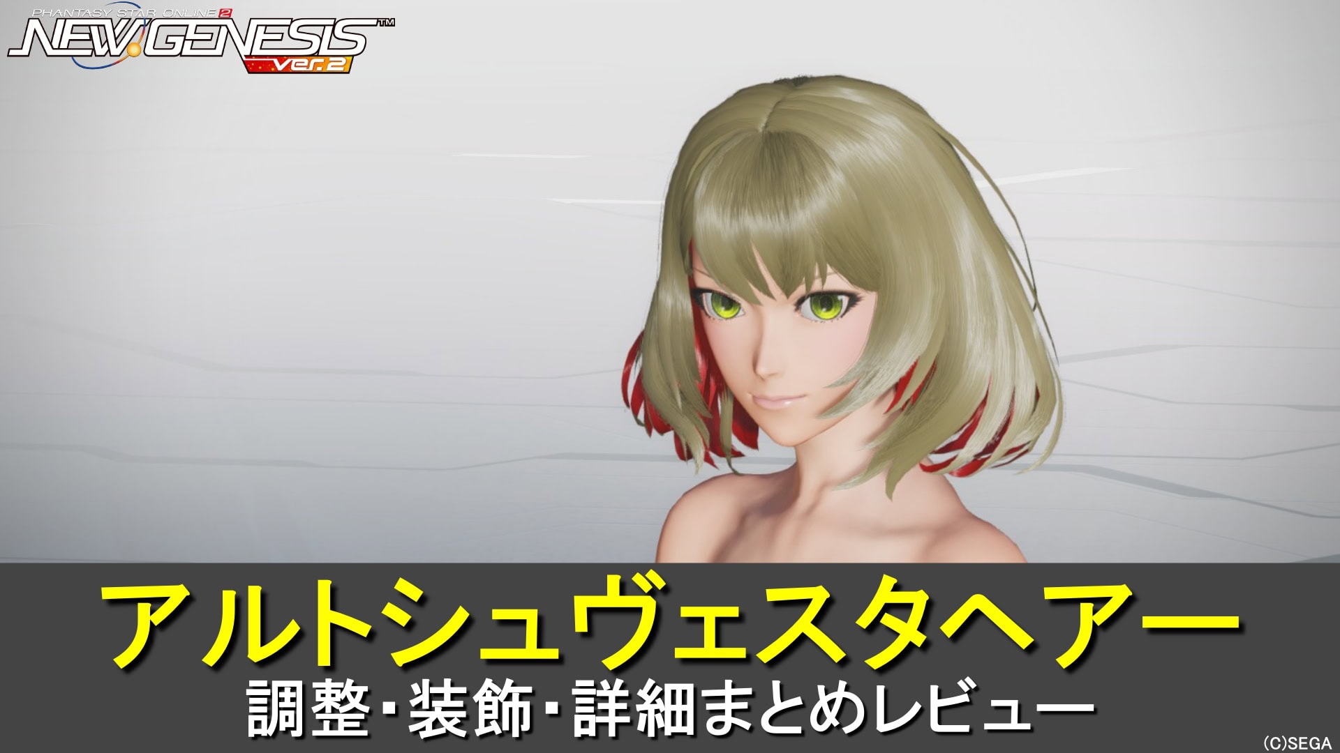 【PSO2NGS】アルトシュヴェスタヘアーの調整、装飾、レビューまとめ