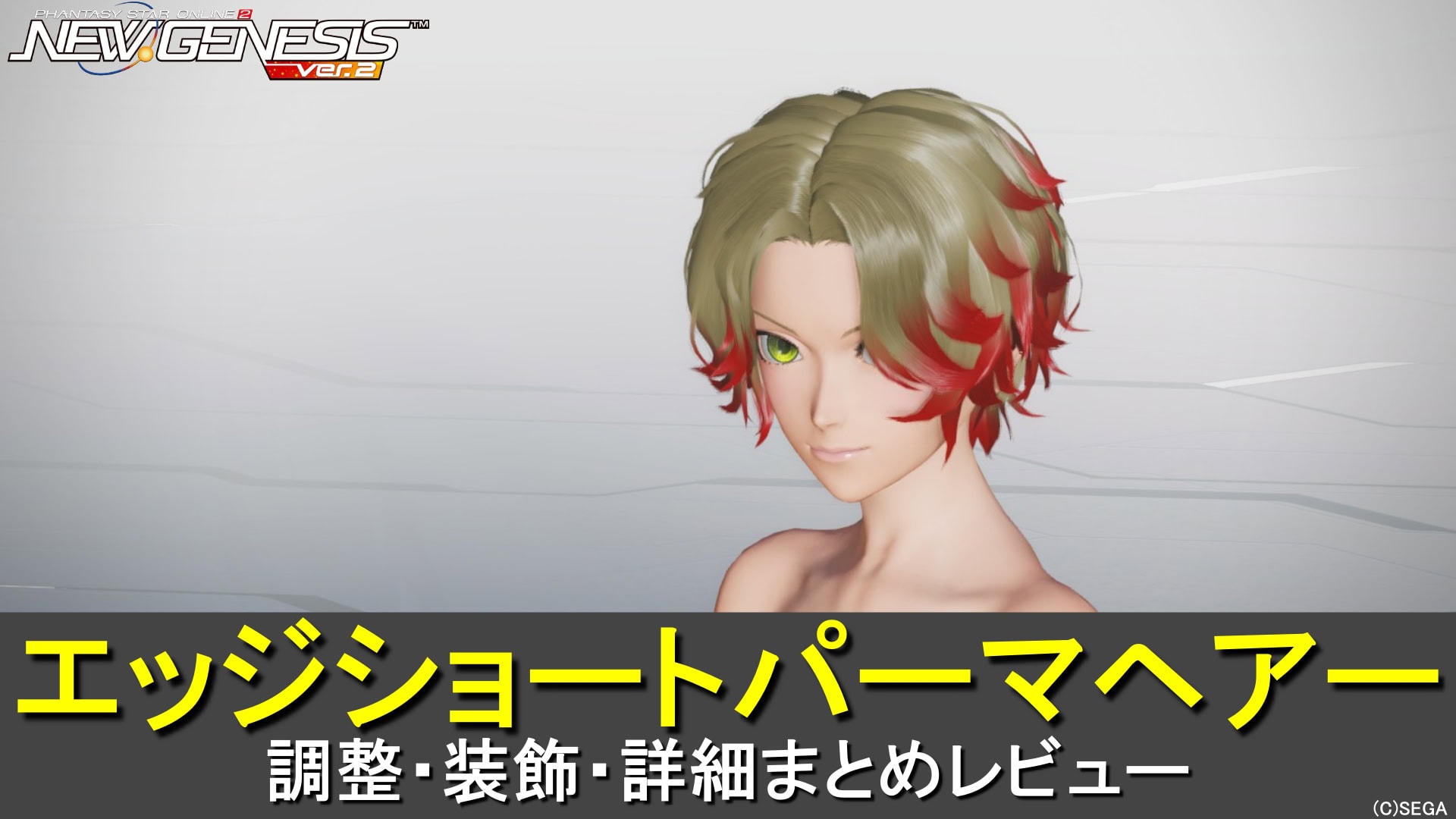【PSO2NGS】エッジショートパーマヘアーの調整、装飾、レビューまとめ