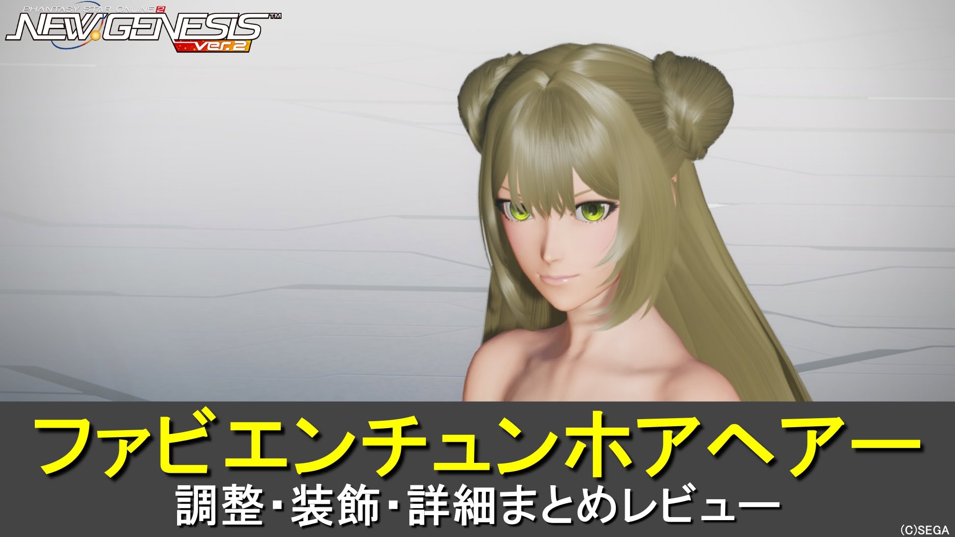 【PSO2NGS】ファビエンチュンホアヘアーの調整、装飾、レビューまとめ