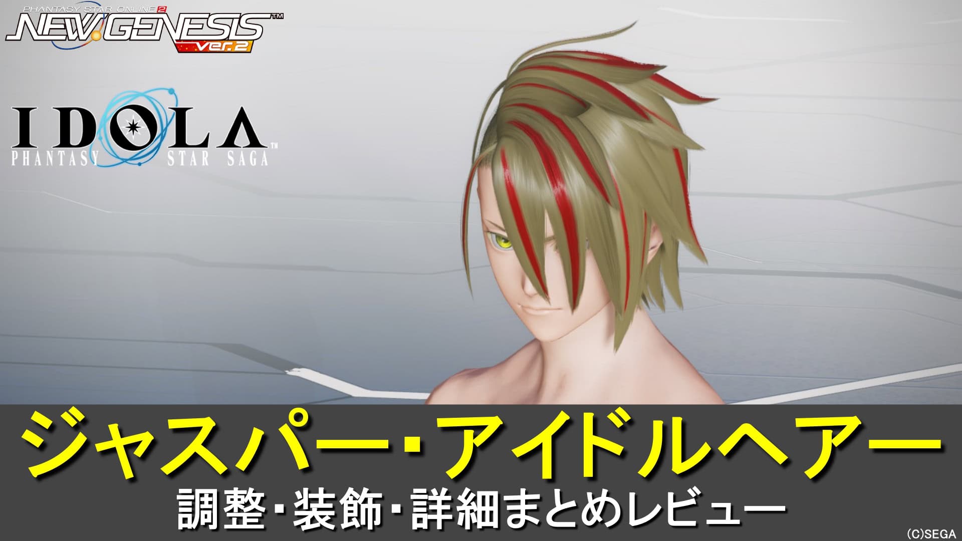 【PSO2NGS】ジャスパー・アイドルヘアーの調整、装飾、レビューまとめ