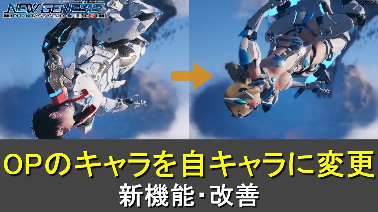【PSO2NGS】オープニングムービーのキャラを自キャラに設定できる機能
