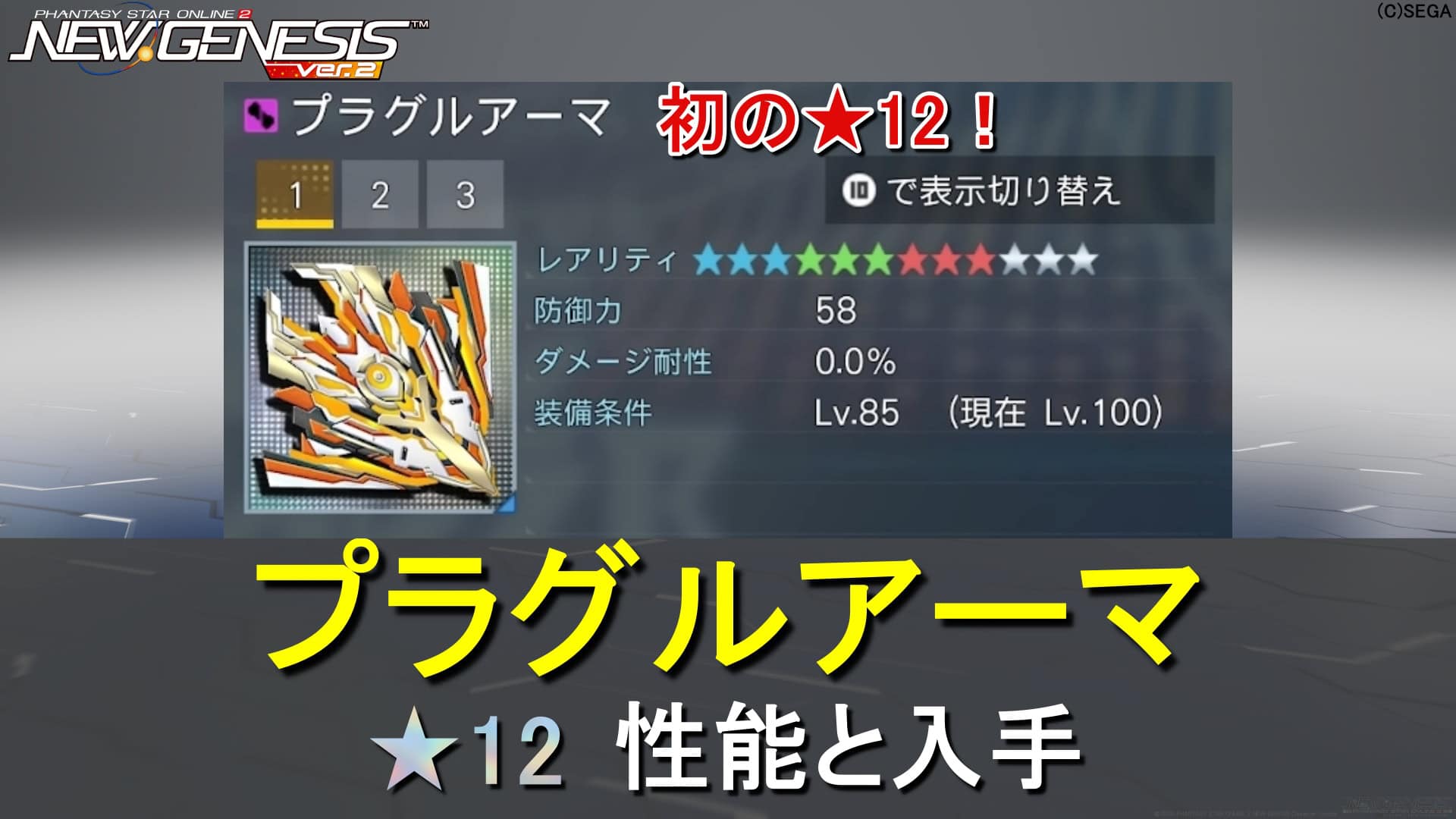 【PSO2NGS】星★12プラグルアーマの性能と入手【初の威力7%、進化装備】