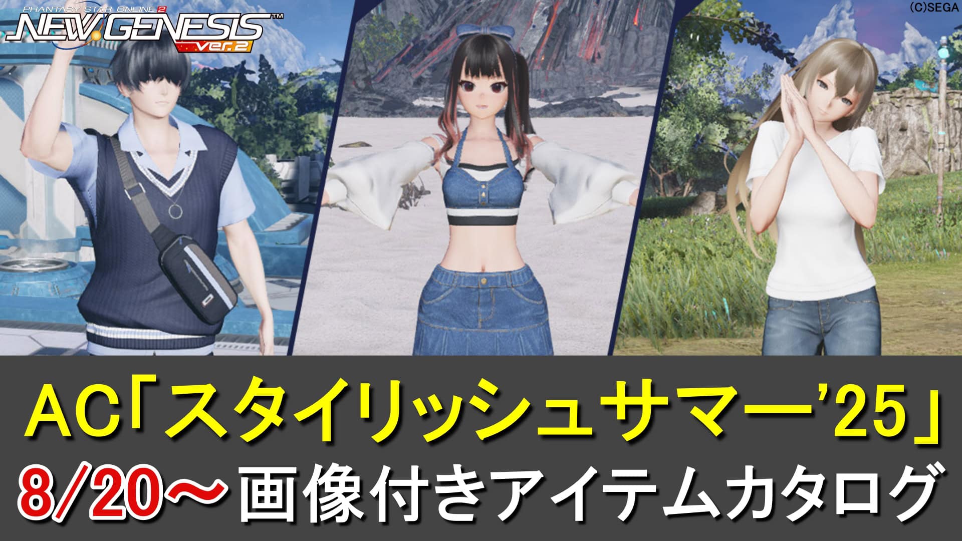 【PSO2NGS】ACスクラッチ「スタイリッシュサマー'25」のカタログ一覧（壁ドン2）