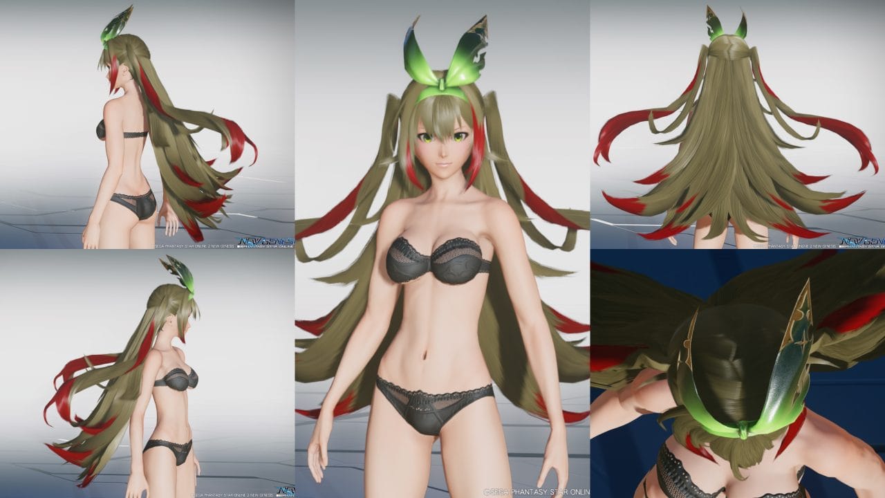 アリスワンダラーヘアーのフロント、サイド、バック、トップビュー