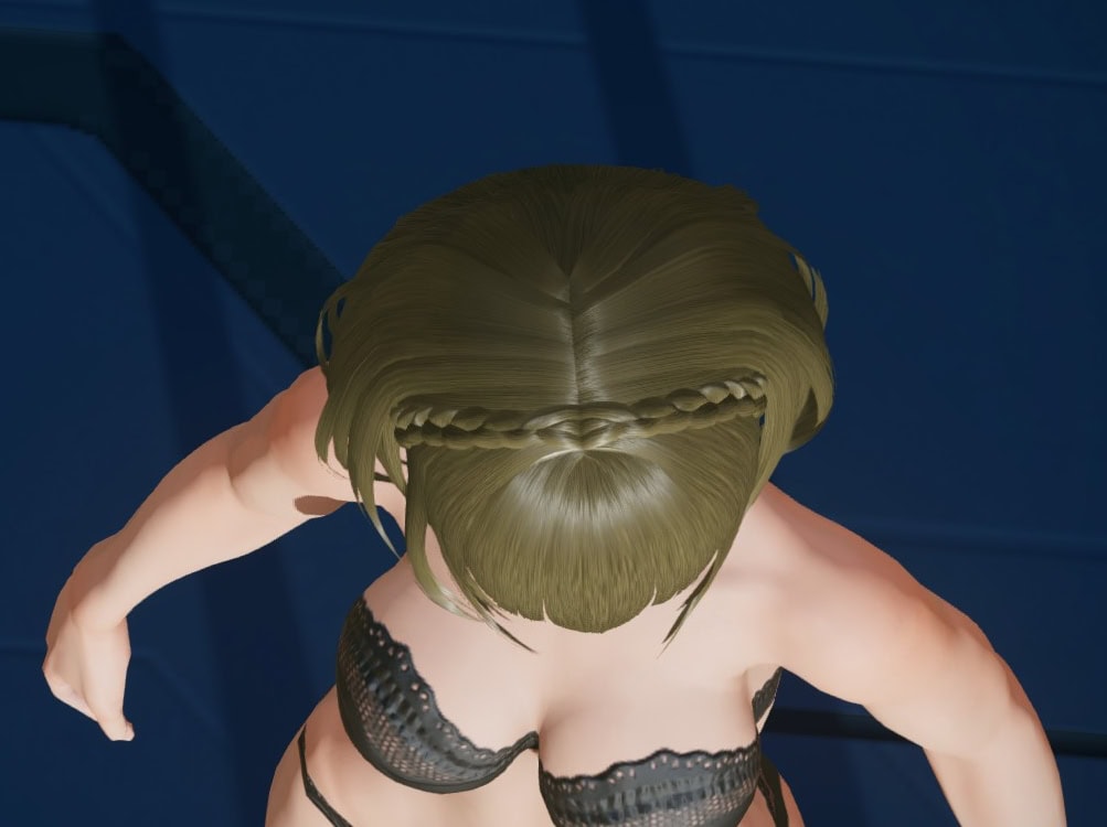 カジュアルオフショルヘアーのトップビュー