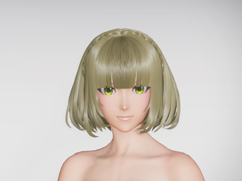 カジュアルオフショルヘアーのフロント
