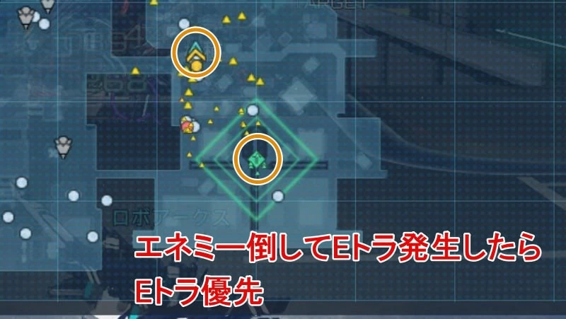 ネームレスシティ探索は基本は出来るだけ他プレイヤーと固まってエネミー倒す⇒Eトラクリア