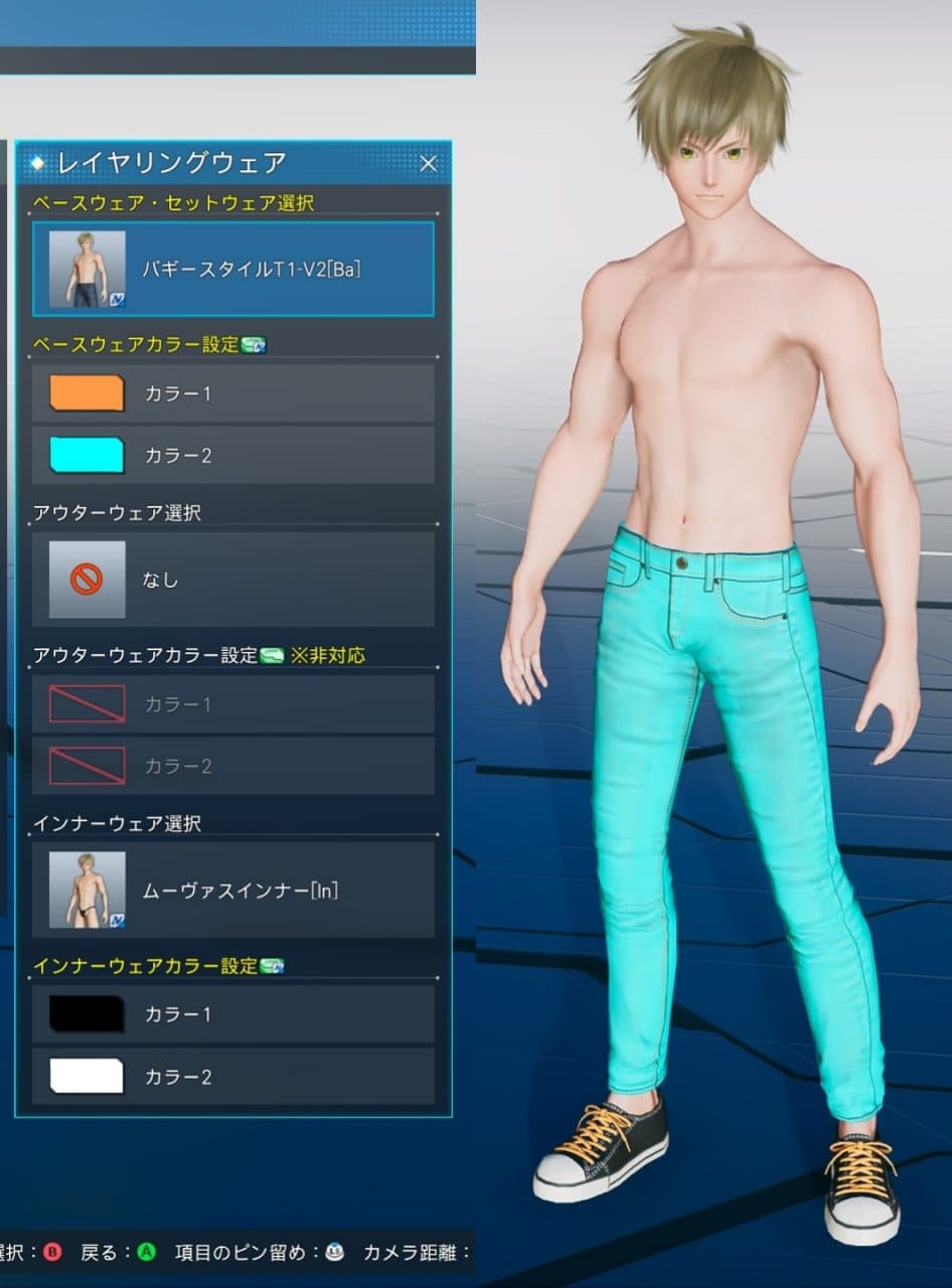 バギースタイルT1-V2Baのカラー変更箇所、違い