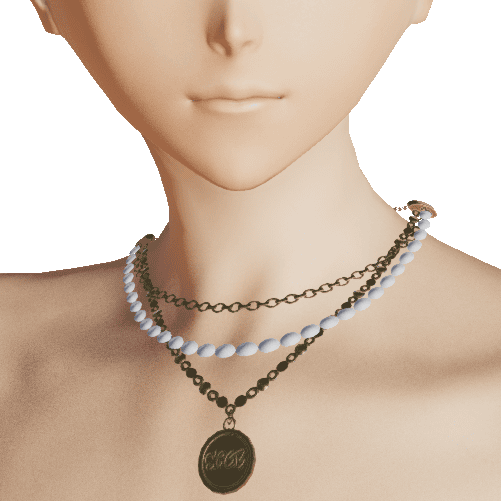 ベアトップデニムサロペットネックレス