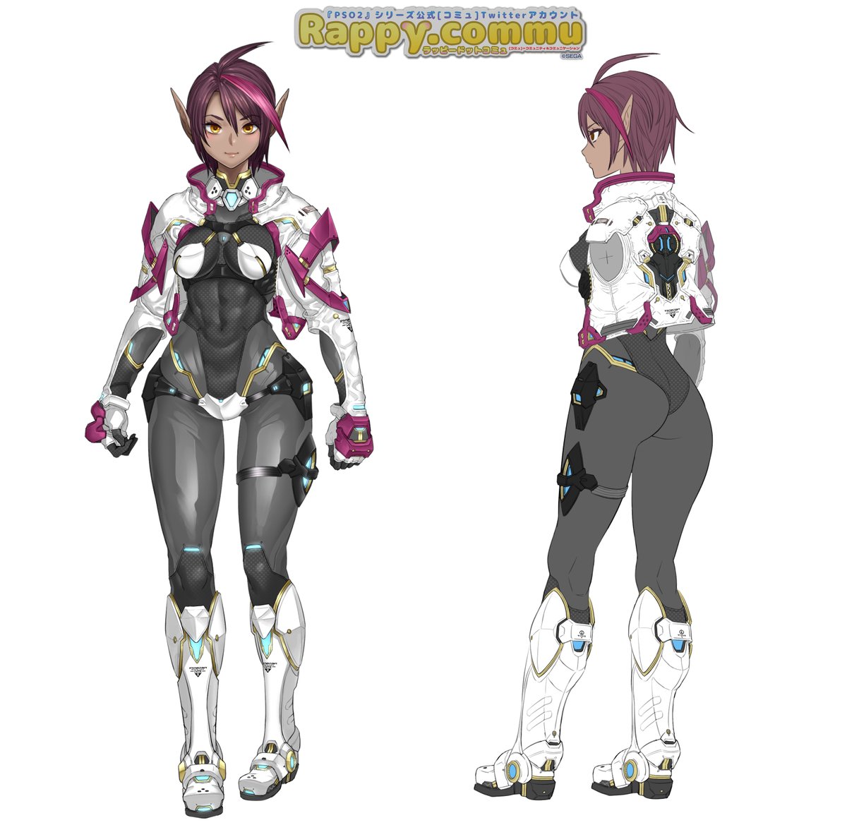 メッシュヘアー、アライアクォーツの公式設定イラスト