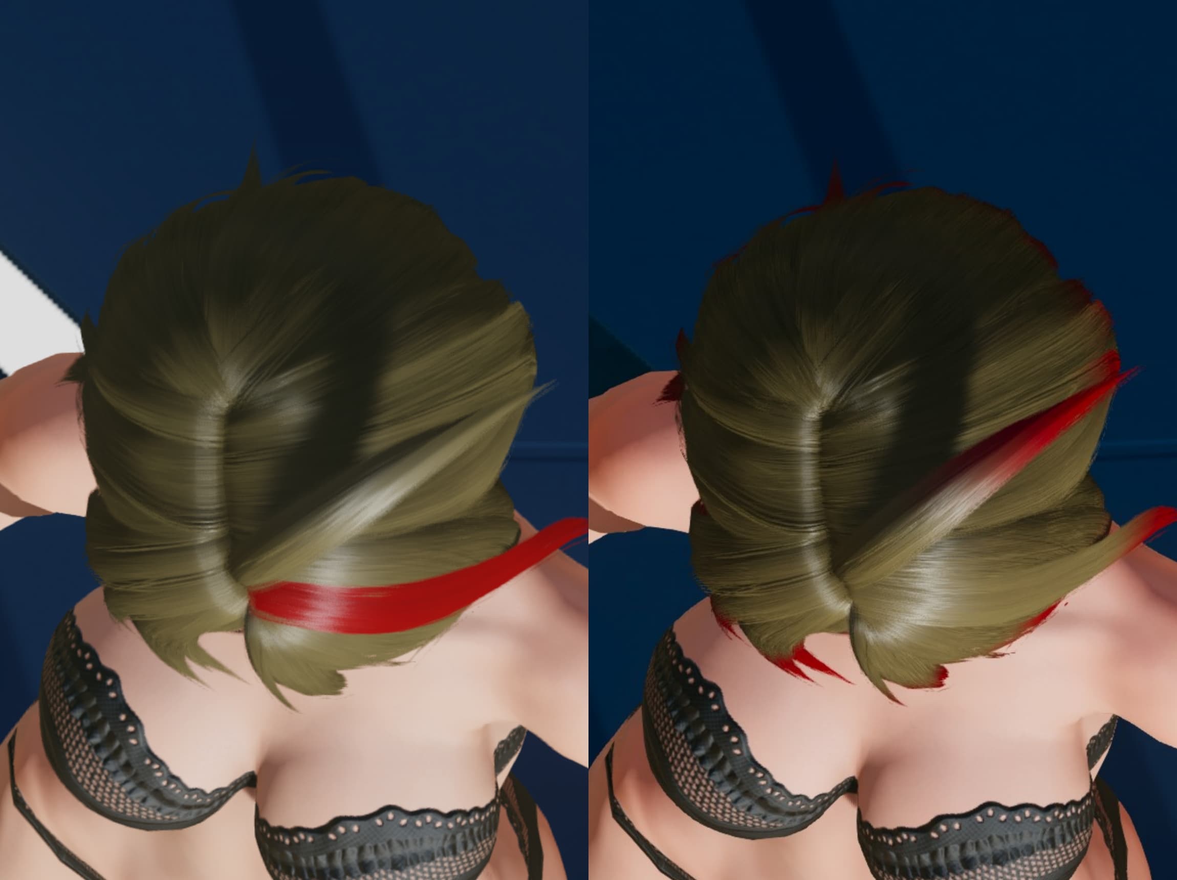 メッシュヘアーのトップビュー
