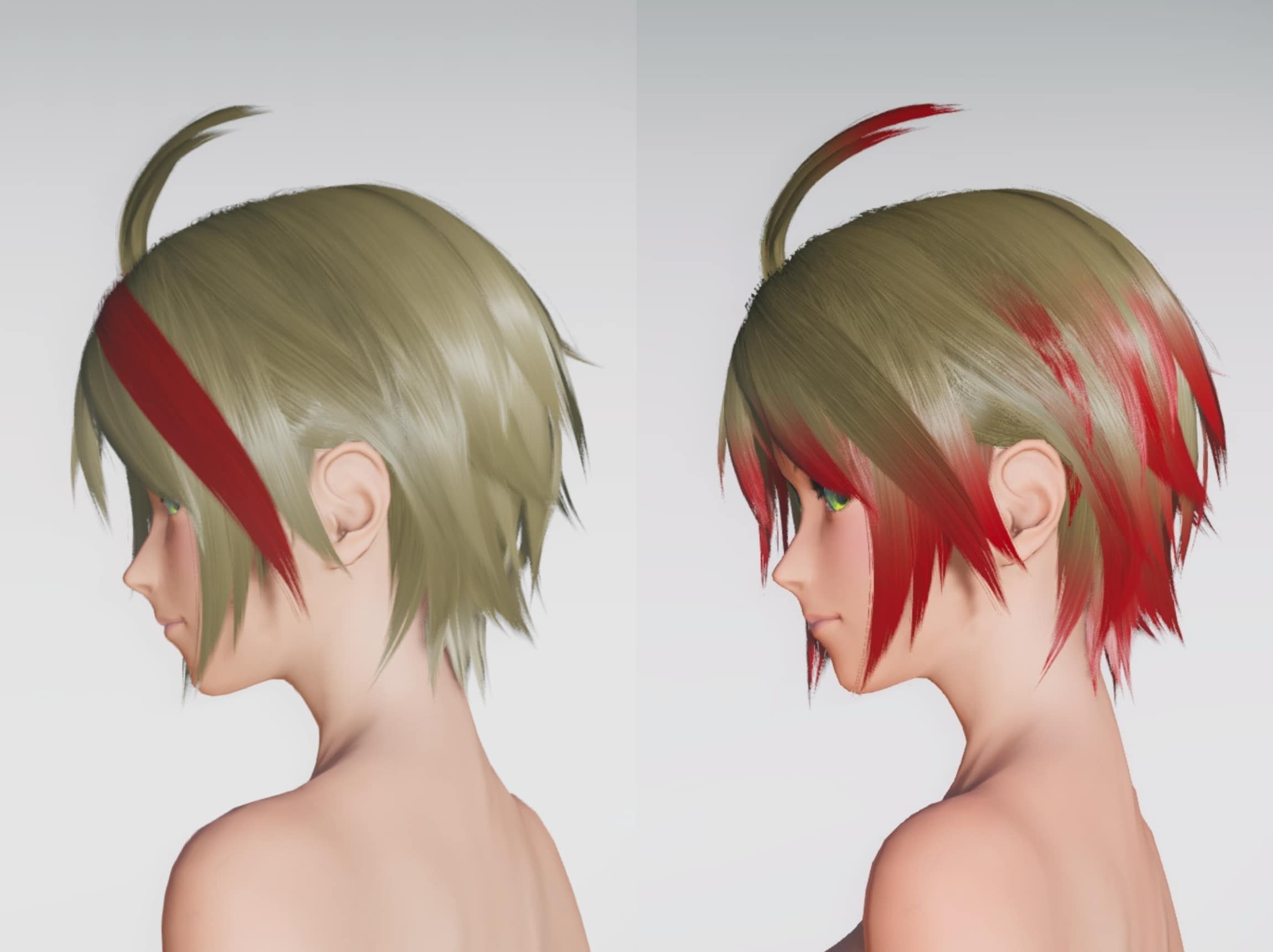 メッシュヘアーのレフト