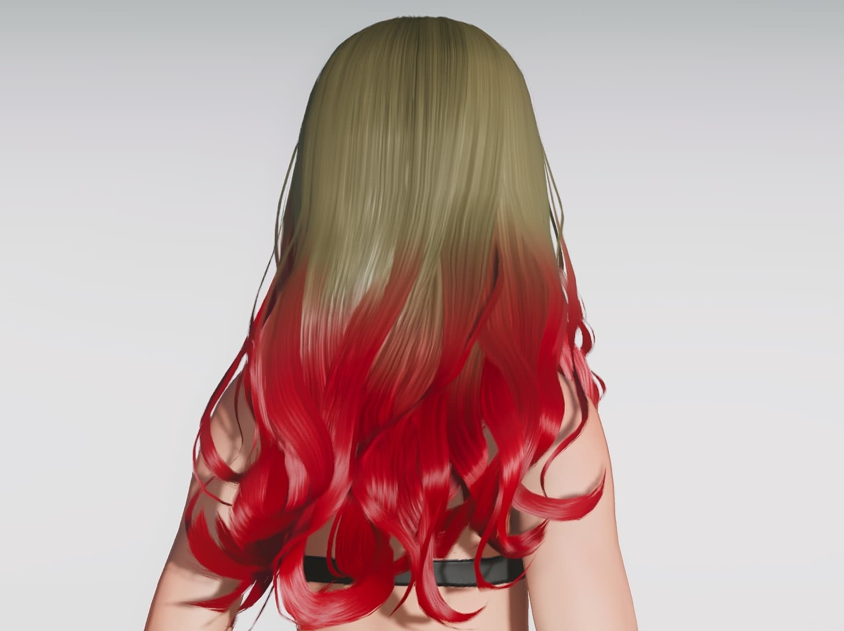 ユルフワウェーブヘアーのバック