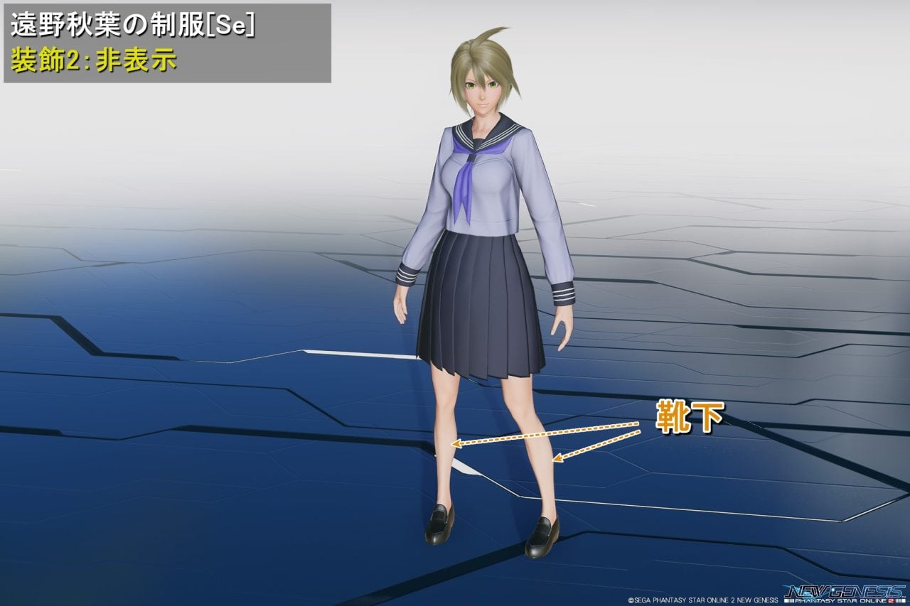 遠野秋葉の制服Seの装飾2：非表示